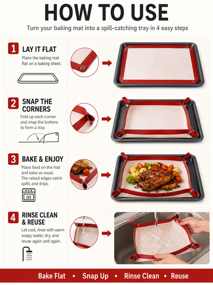 🍪 Baking Essential 2-in-1 Silicone Baking Mat with Non-Stick Surface