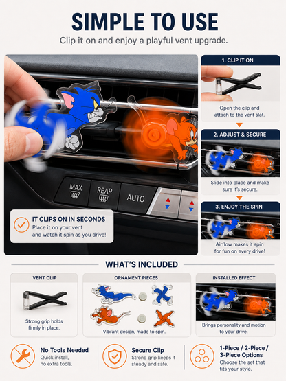🚗Car Air Vent Spinner Clip for Cute Interior Decor