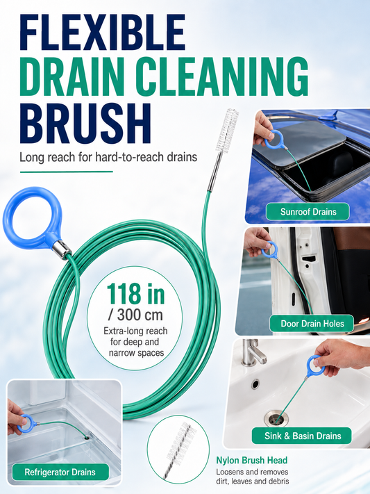 🔥 Limited-Time Deal 78-Inch Car Sunroof Drain Cleaning Tool — Flexible Long Tube Brush for Easy Clog Removal