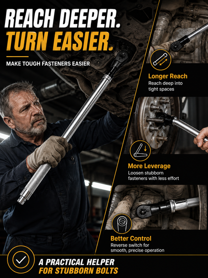 🔧 Hot Deal 1/2 Inch Wrench Extension Bar — Compact Alloy Steel Tool for Easy Nut & Bolt Fastening