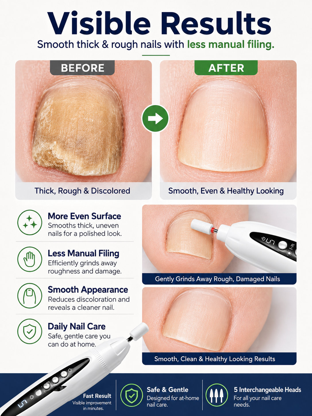✨ Beauty Essential 💅 Cordless Electric Nail Drill - Lightweight Tool for Thick Nail Care & Repair