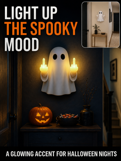👻 Halloween Special 🎃 Cute Ghost LED Statue - Spooky Mood Light for Party & Home Decor