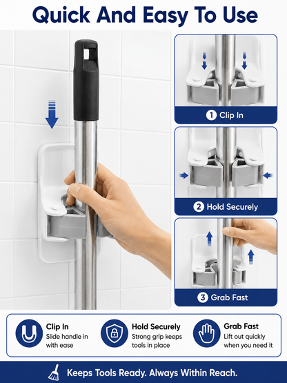 🧹 Home Storage Deal ✨ Wall-Mount Mop & Broom Hooks for Easy Organization 🏠