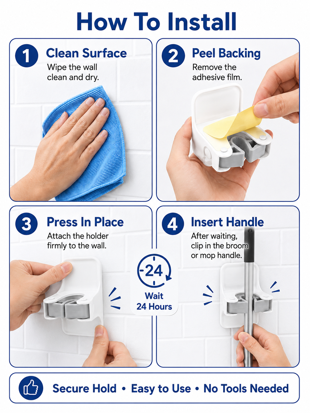 🧹 Home Storage Deal ✨ Wall-Mount Mop & Broom Hooks for Easy Organization 🏠