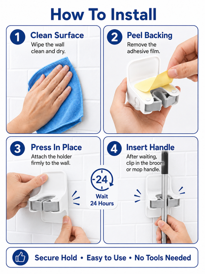 🧹 Home Storage Deal ✨ Wall-Mount Mop & Broom Hooks for Easy Organization 🏠