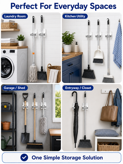 🧹 Home Storage Deal ✨ Wall-Mount Mop & Broom Hooks for Easy Organization 🏠