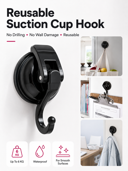 ✨ Space-Saving Deal 🏠 Suction Hooks for Easy Wall Storage & Organization