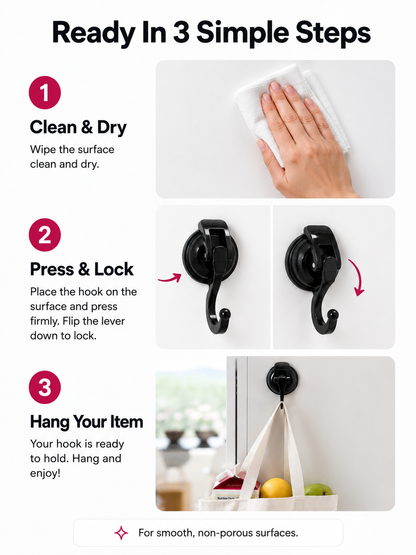 ✨ Space-Saving Deal 🏠 Suction Hooks for Easy Wall Storage & Organization
