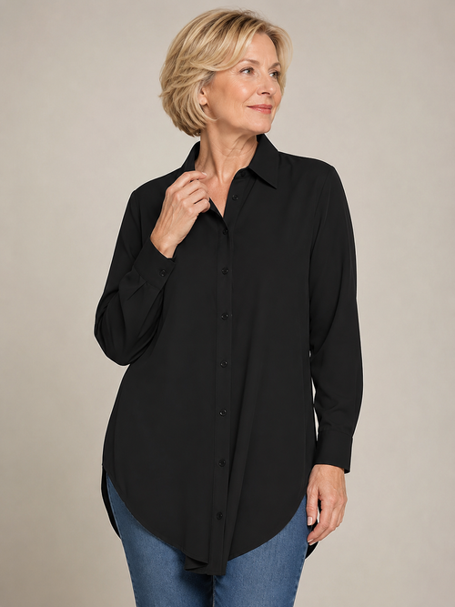 ✨ Fashion Favorite 👚 Elegant Long Sleeve Blouse with Fitted Silhouette for Effortless Spring & Fall Style 🍂