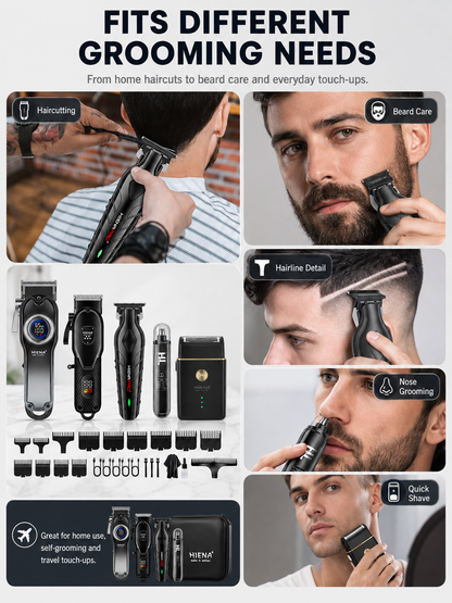 ✂️ Grooming Deal ✨ 5-Piece Cordless Hair Clipper Set with Precision Trimmer & Storage Case
