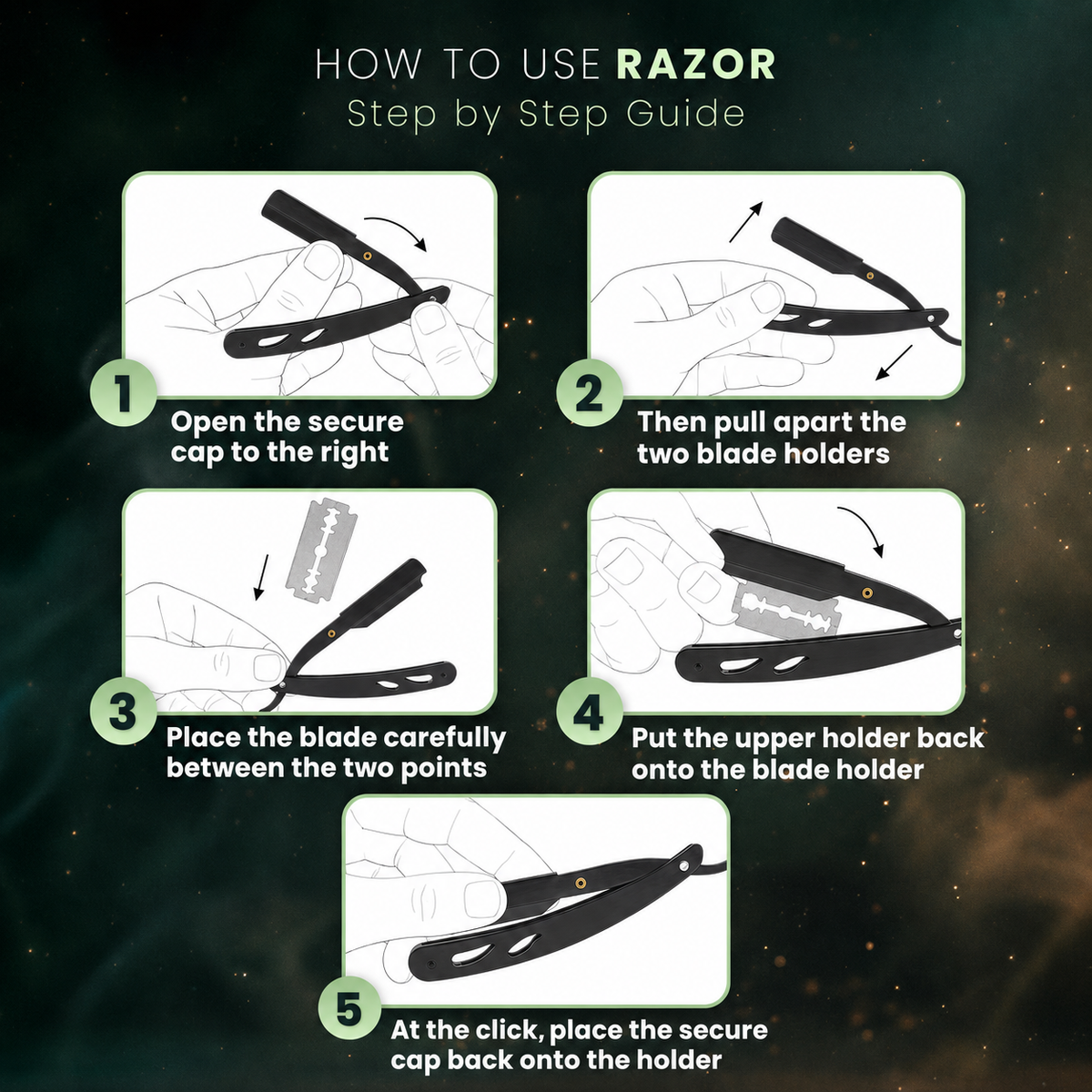 🔥Professional Straight Razor for Men | Barber Straight Edge + 10 Blades Included