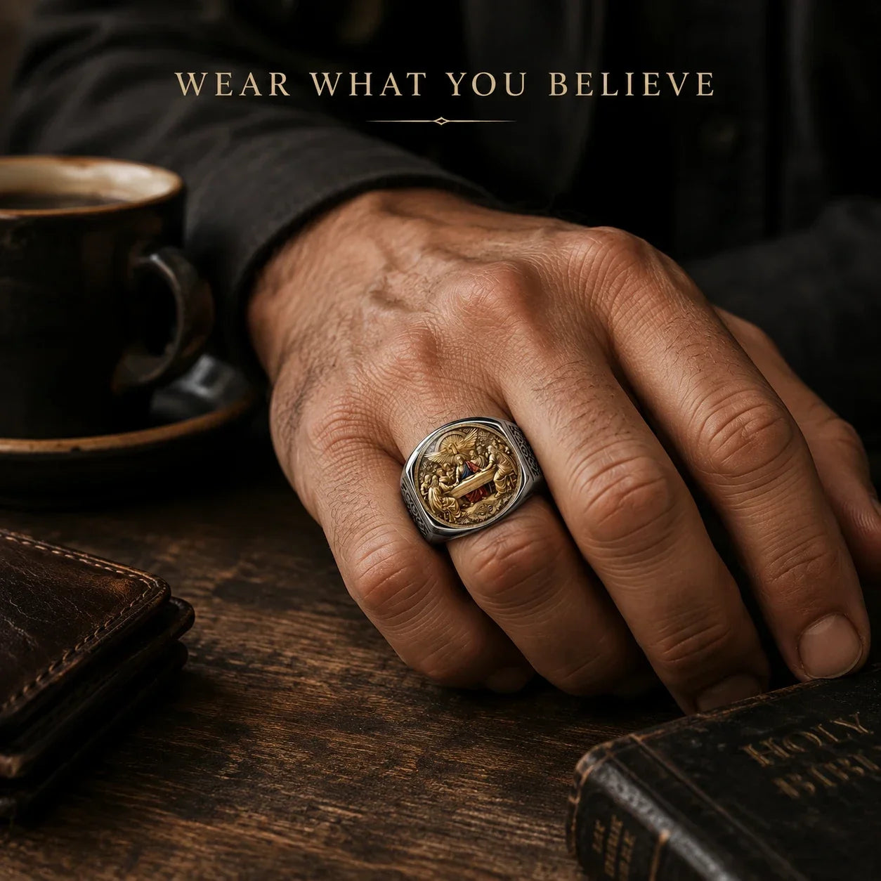 Faith & Fellowship Statement Ring | Symbolic Men's Gift