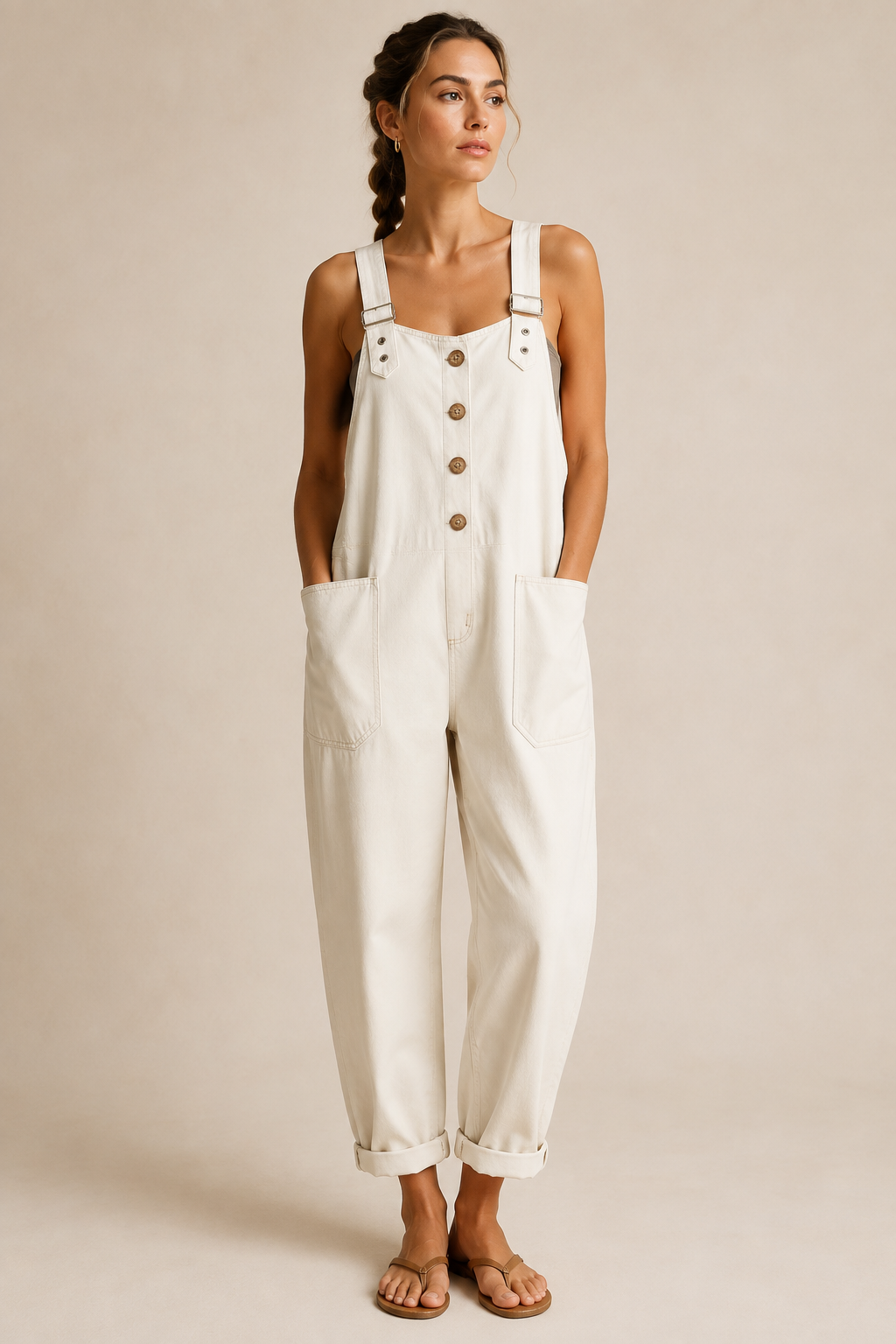 Women’s Vintage Wide-Leg Denim Overalls
