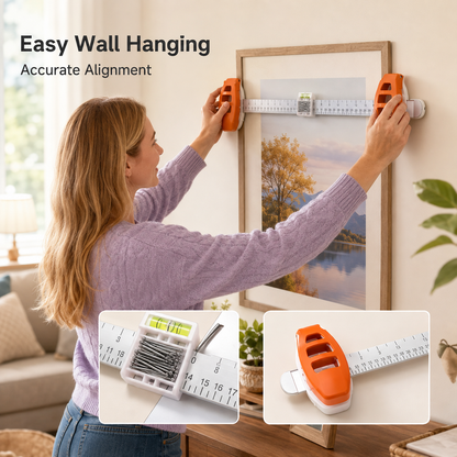 🔥🛠️Professional Picture Hanging Tool with Level and Ruler