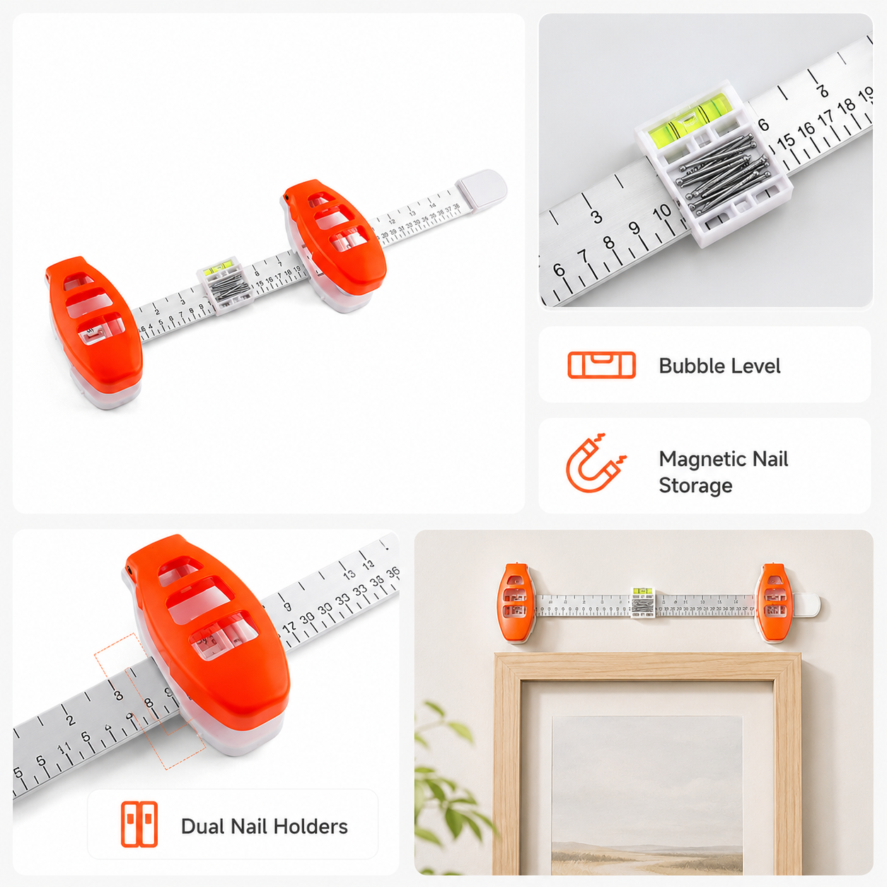🔥🛠️Professional Picture Hanging Tool with Level and Ruler