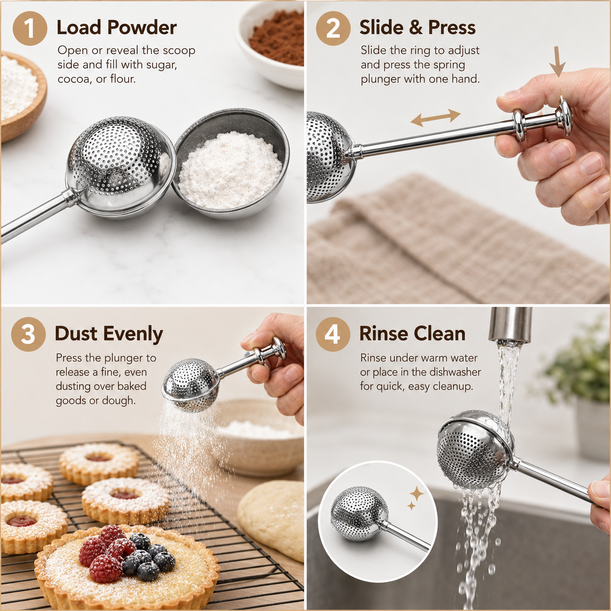 🔥🛠️2x Baker's Dusting Wand for Baking, Sugar, Flour, and Spices