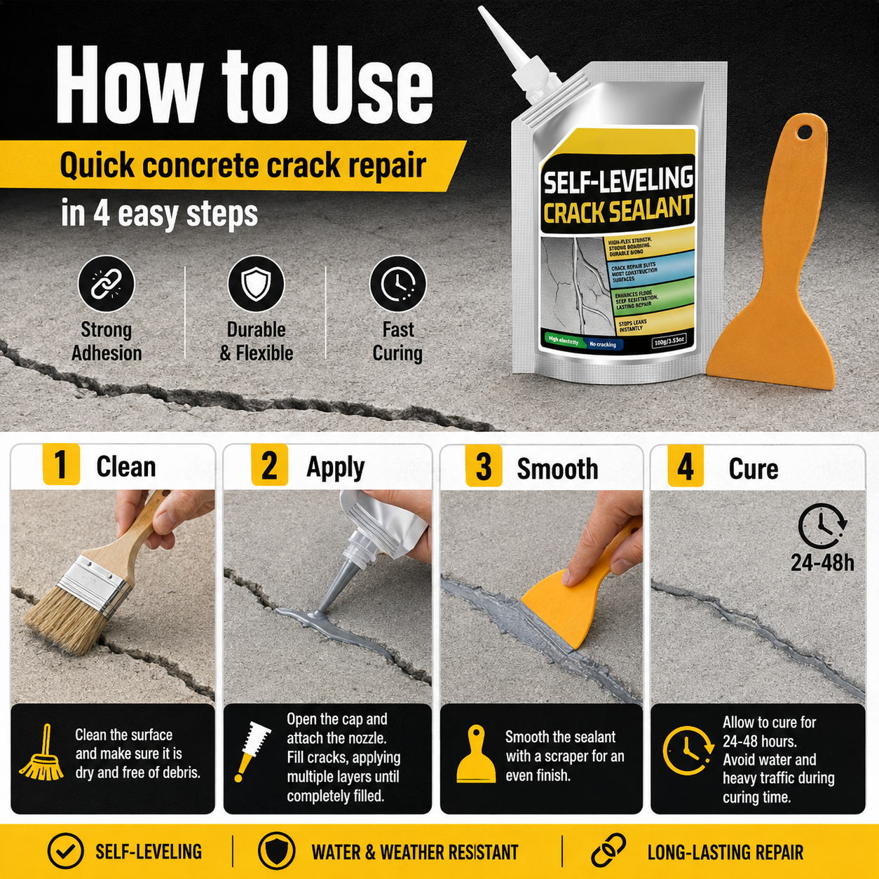 🔥Professional Concrete Filler & Sealant | Quick-Drying Strong Adhesion
