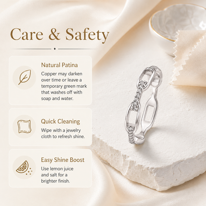 ✨ Silver & Gold Chain Ring – Waterproof Hip Hop Unisex Jewelry