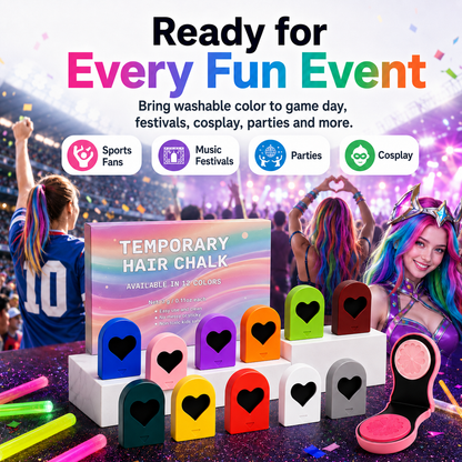 🎨 Washable Hair Chalk Set – Non-Toxic Color Powder for Festivals & Cosplay