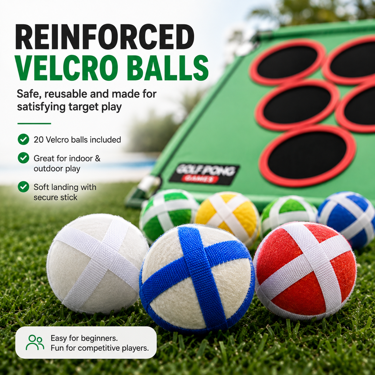 ⛳ Golf Pong Game Set – 20 Balls, Mat & Case, Indoor/Outdoor