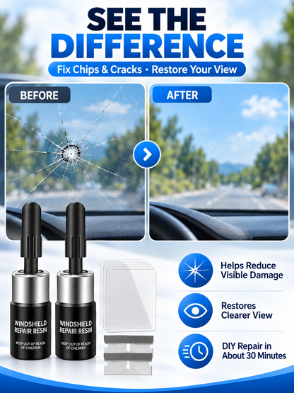 🚗 Auto Care Deal – Windshield Repair Kit 🔧 Quick DIY Fix Tool for Chips & Common Glass Cracks ✨