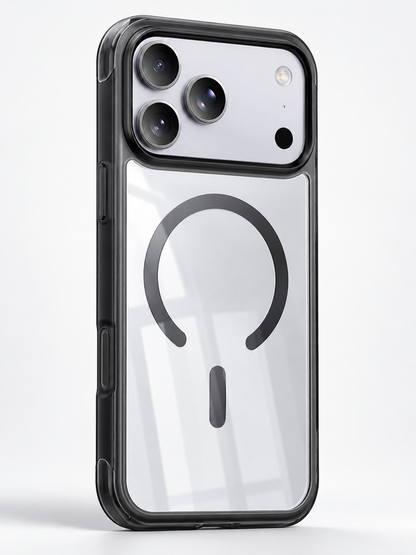 📱 Tech Deal – MagSafe Protective iPhone Case ✨ Glossy Clear Cover with Hidden Stand, Wrist Strap & Raised-Edge Protection 🛡️