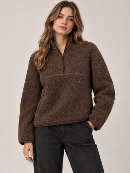 🍂 Cozy Style Deal – Women’s Half-Zip Fleece Pullover 🧥 Soft, Breathable Layer for School, Outdoors & Everyday Wear ✨