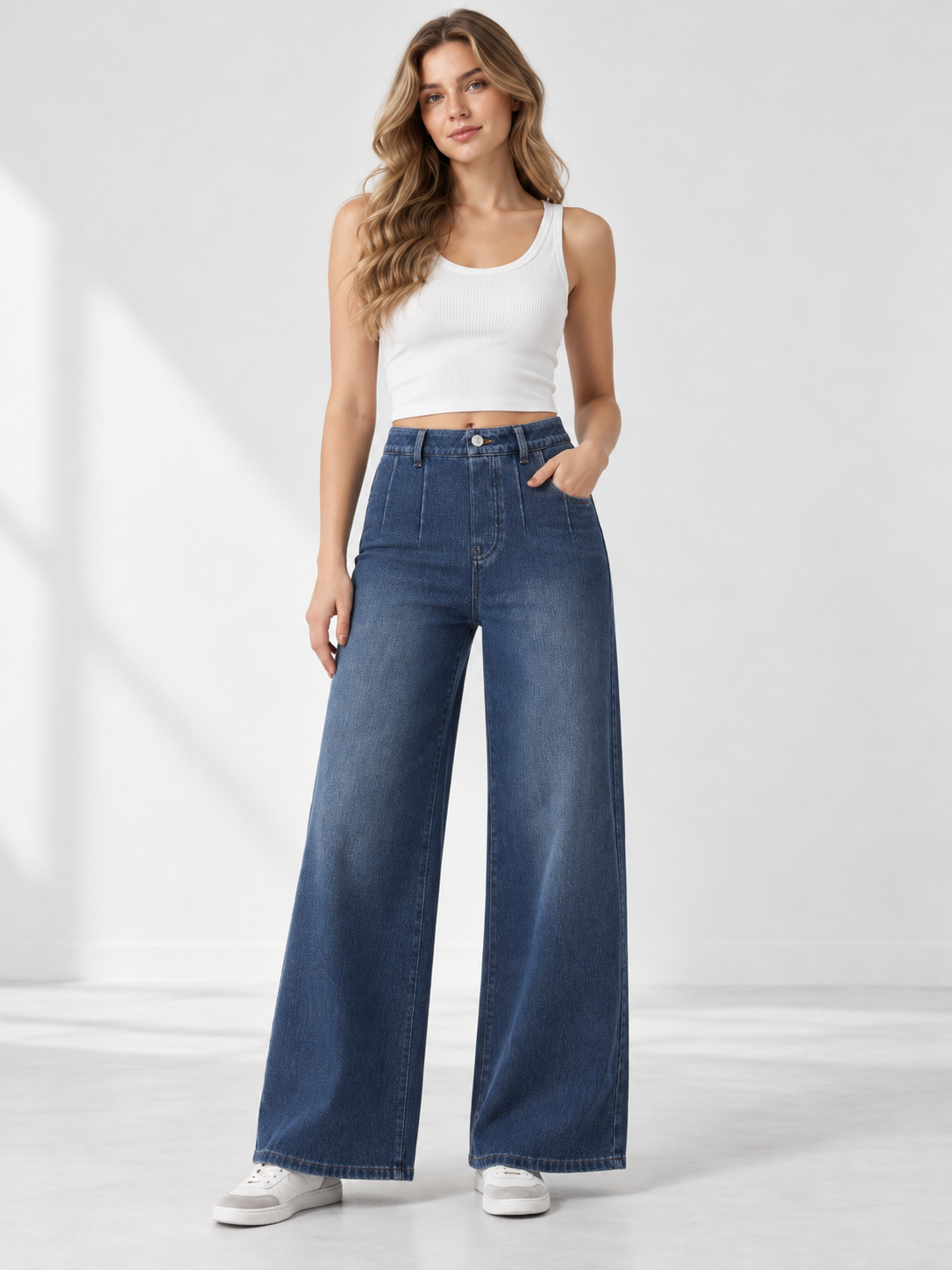 🎒 Back-to-School Deal – High-Waist Straight-Leg Stretch Jeans 👖 Sculpted Fit with Functional Pockets for Everyday Style ✨