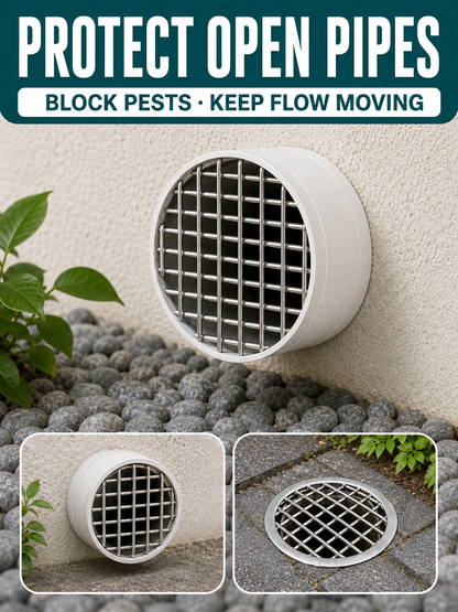 🛡️ Rodent Proof Drain Cover 🐀💧 Stainless Steel Rust Resistant Adjustable Mesh Strainer for Kitchen Bathroom & Outdoor Drains