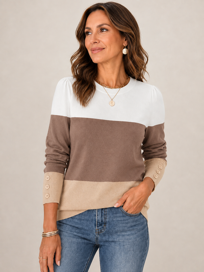 🍂👚 Trendy Women’s Sweater 💕 Soft Knit Long Sleeve Pullover Button Cuff Dressy Casual Top