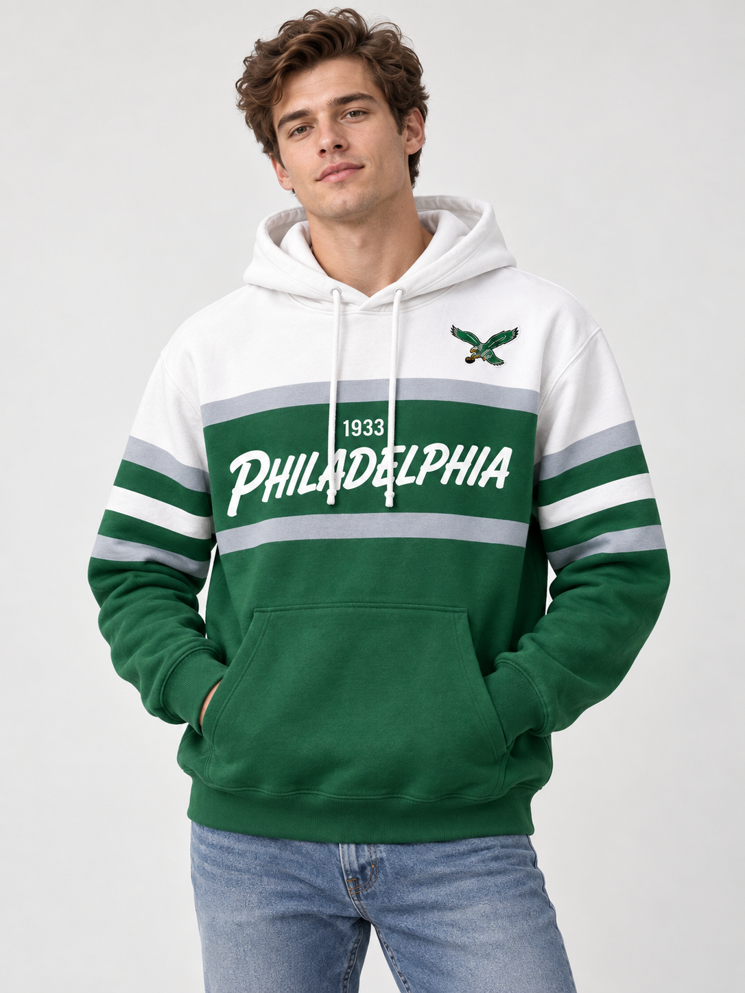 🏈 Game Day Deal – Retro Colorblock Fan Hoodie 🔥 Cozy Long-Sleeve Streetwear for Sports Days & Everyday Looks 👟