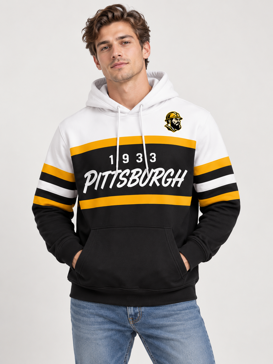 🏈 Game Day Deal – Retro Colorblock Fan Hoodie 🔥 Cozy Long-Sleeve Streetwear for Sports Days & Everyday Looks 👟