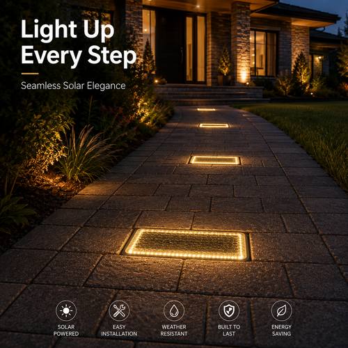 🔥 LAST DAY 50% OFF-✨ Solar Paver Light – 4×8" Warm White In-Ground Walkway Light