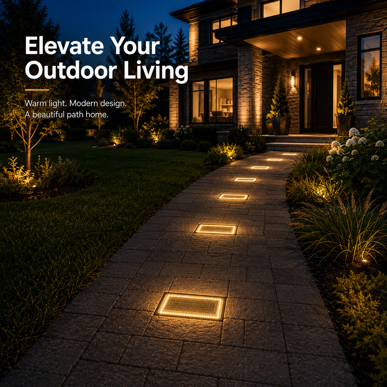 🔥 LAST DAY 50% OFF-✨ Solar Paver Light – 4×8" Warm White In-Ground Walkway Light