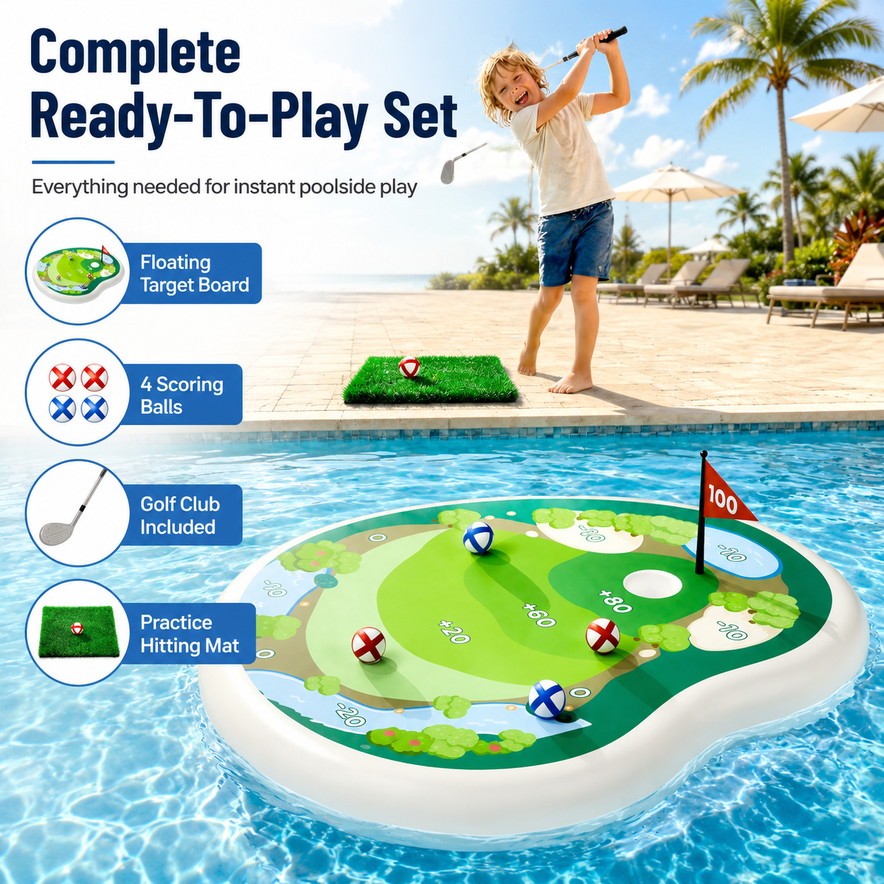 🎯 Splash Into Golf Fun | Floating Golf Pool Game Set