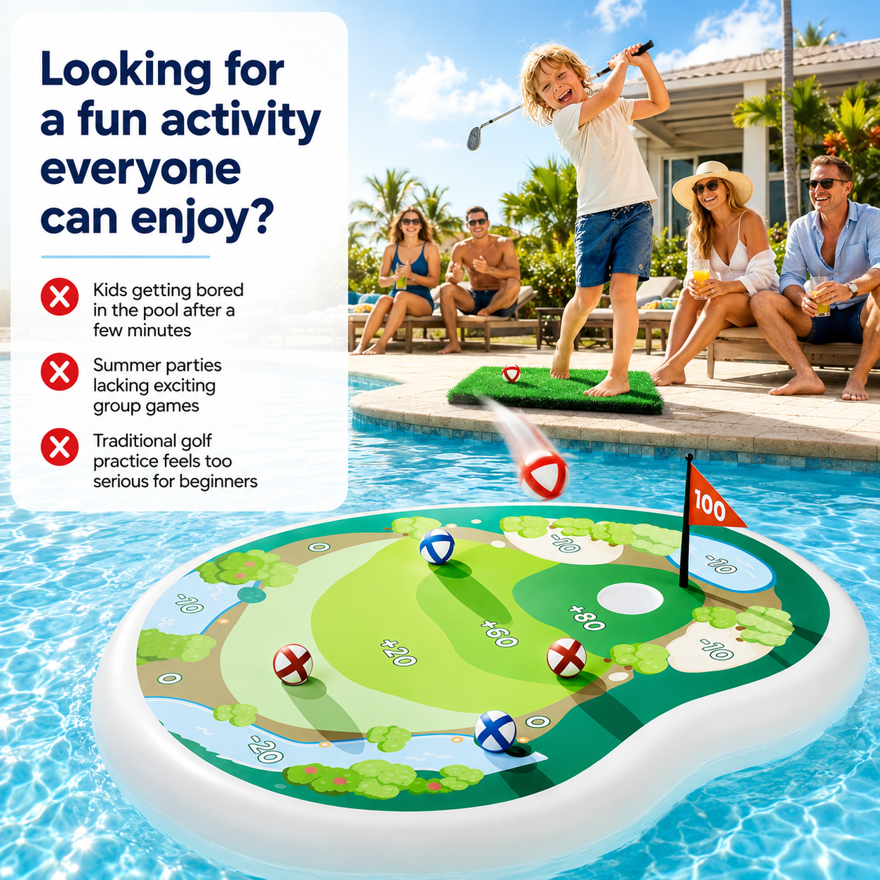 🎯 Splash Into Golf Fun | Floating Golf Pool Game Set