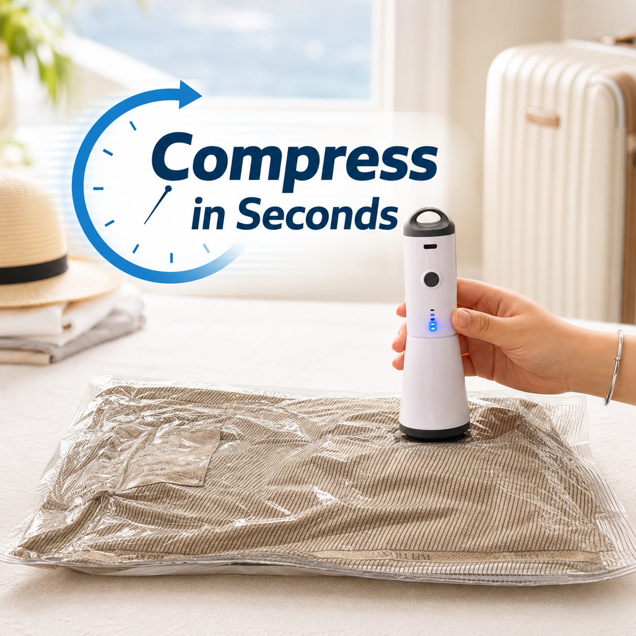 ✈️ Pack More, Travel Smarter | Cordless Vacuum Bag Set
