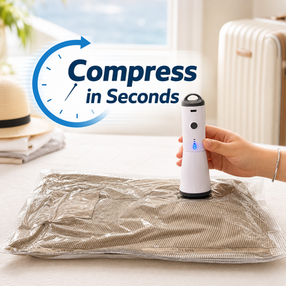 ✈️ Pack More, Travel Smarter | Cordless Vacuum Bag Set