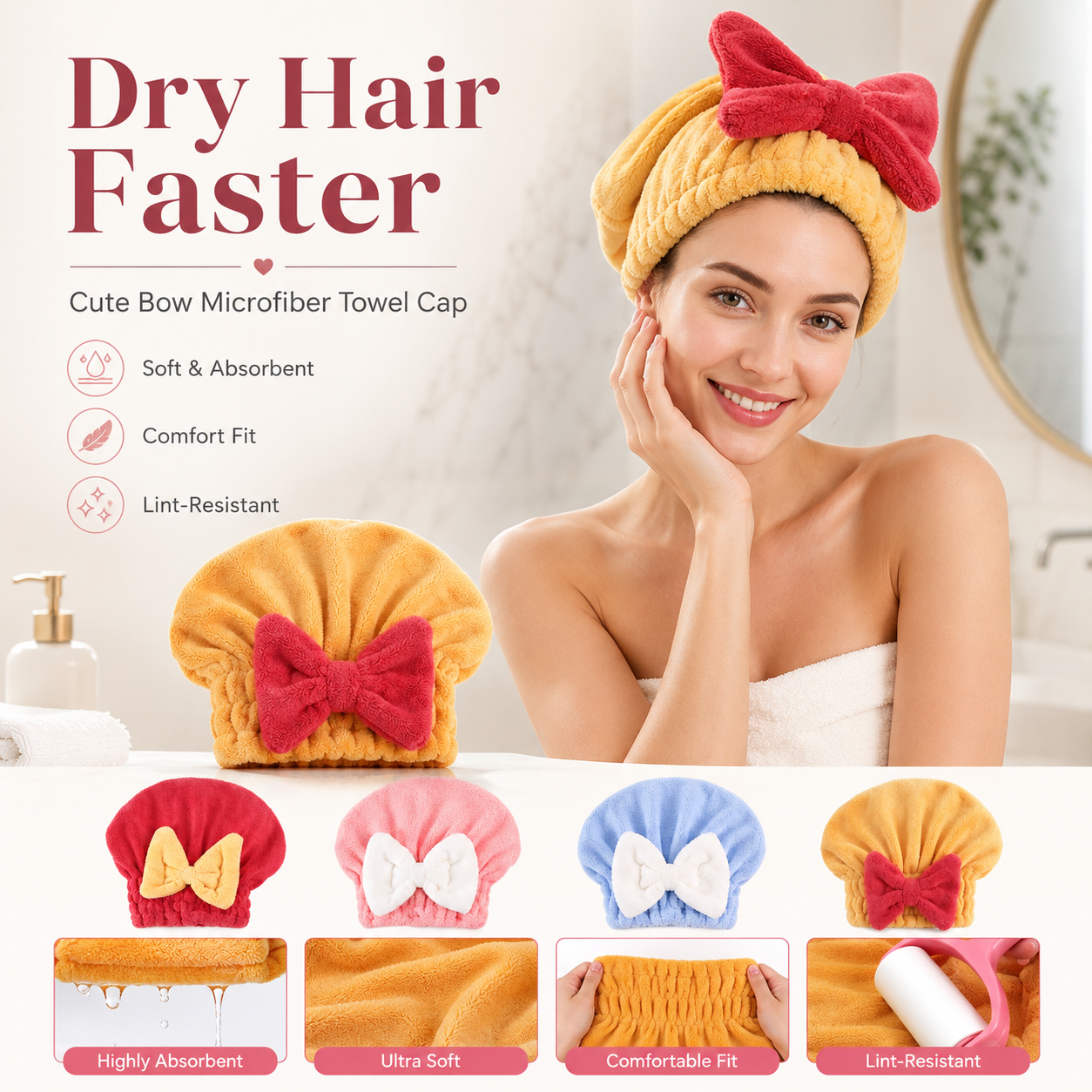 🎁Hot Sale 49％ OFF🔥Women's super absorbent and quick-drying hair drying cap
