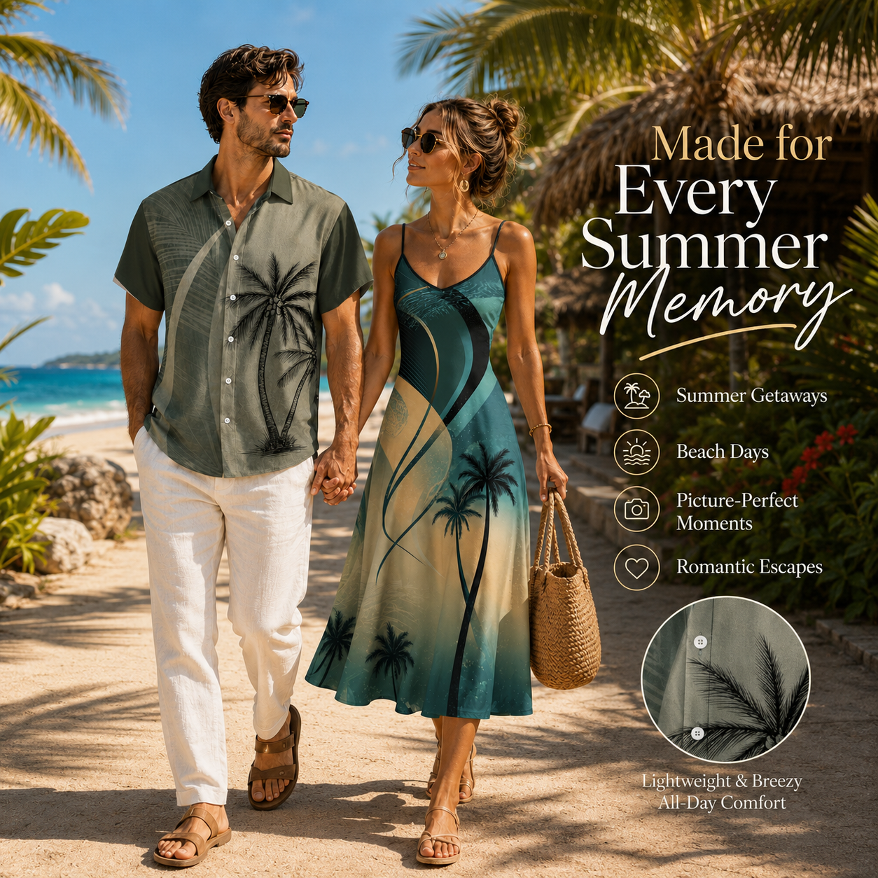 🌞 Match in Paradise |The Perfect Tropical Couple Outfit for Every Summer Adventure