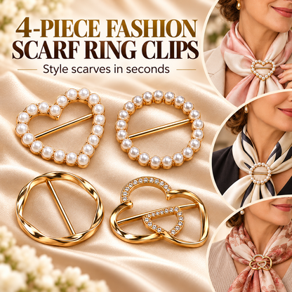 ✨ Fashion Accessory Deal – 4-Piece Metal Shirt Clips 💖 Stylish Round & Heart Clothing Clips for a Chic Secure Fit