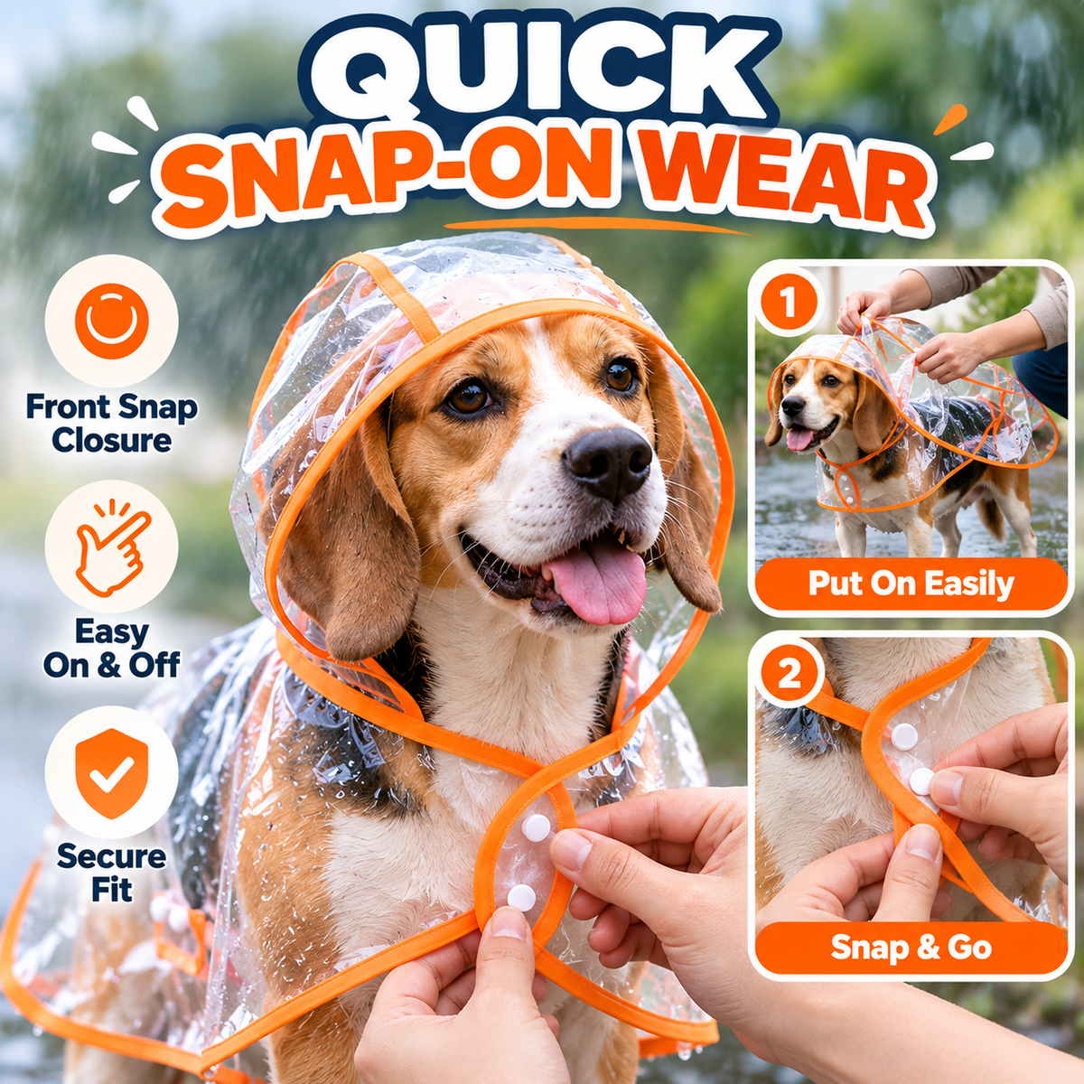 🐶 Pet Raincoat – Transparent Waterproof Dog Cape, Lightweight Protection for Small & Medium Dogs