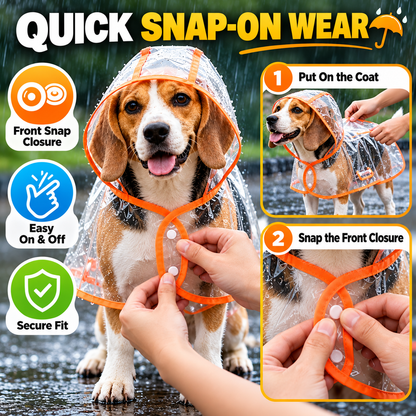 🐶 Pet Raincoat – Transparent Waterproof Dog Cape, Lightweight Protection for Small & Medium Dogs