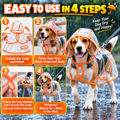 🐶 Pet Raincoat – Transparent Waterproof Dog Cape, Lightweight Protection for Small & Medium Dogs
