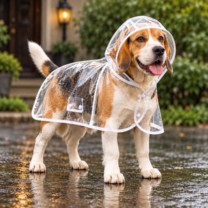 🐶 Pet Raincoat – Transparent Waterproof Dog Cape, Lightweight Protection for Small & Medium Dogs