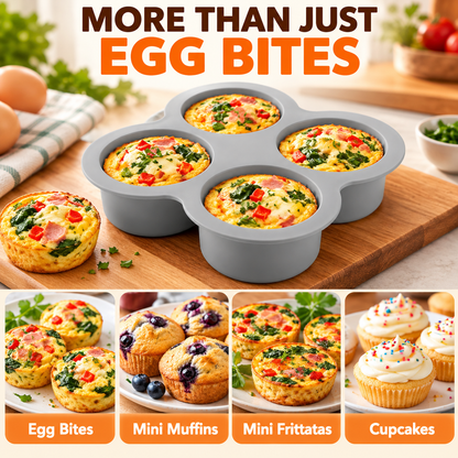 🍳 Silicone Air Fryer Egg Mold – 4-Cup Nonstick Baking Pan for Muffins, Egg Bites & Desserts