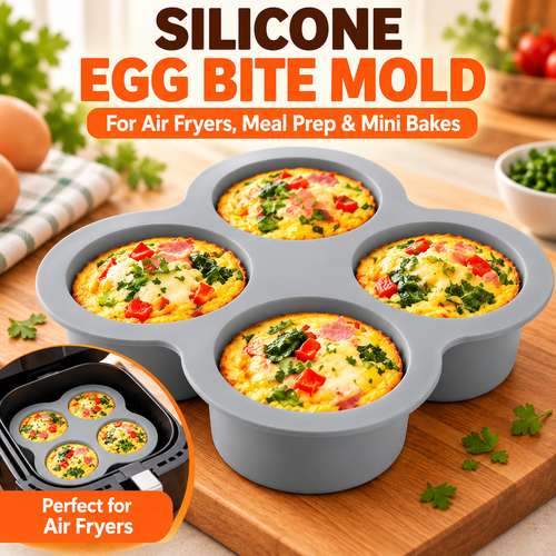 🍳 Silicone Air Fryer Egg Mold – 4-Cup Nonstick Baking Pan for Muffins, Egg Bites & Desserts