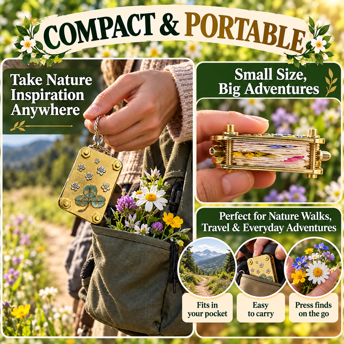 🌸 Mini Flower Press Kit – Metal Plant Preserving Tool for DIY Crafts & Nature Lovers’ Gifts