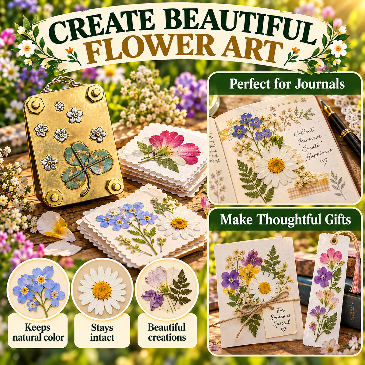 🌸 Mini Flower Press Kit – Metal Plant Preserving Tool for DIY Crafts & Nature Lovers’ Gifts