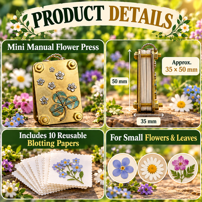 🌸 Mini Flower Press Kit – Metal Plant Preserving Tool for DIY Crafts & Nature Lovers’ Gifts